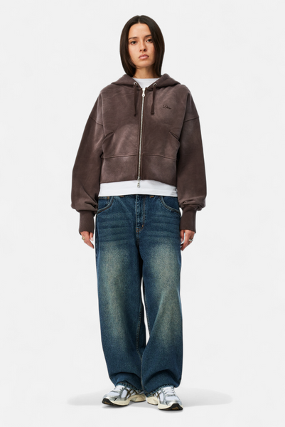 Cropped Zip Hoodie – Dime