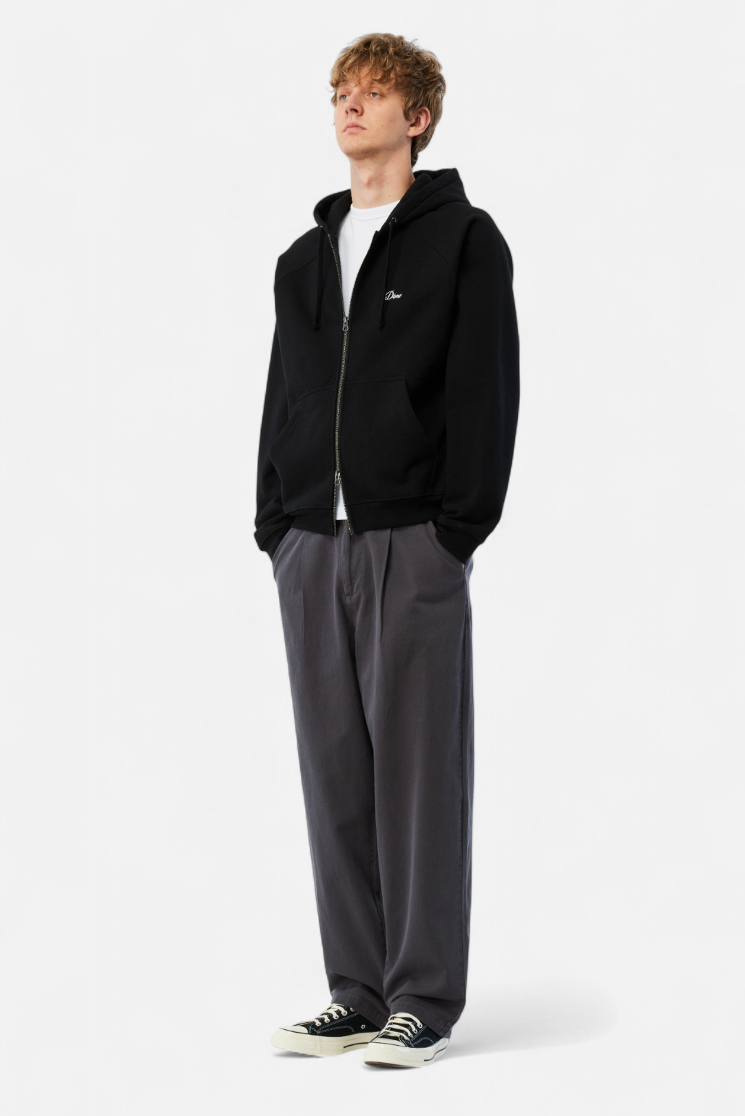 Cursive Small Logo Zip Hoodie