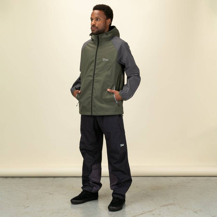 Two Tone Windbreaker Jacket Olive Green/Eggplant | Dime